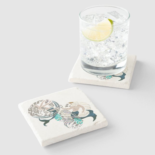 Myth of the Seas New Age Folk Art Stone Coaster (Side)