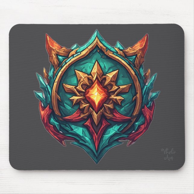 Mythic Dragon Crest Gamer Emblem Mouse Mat (Front)