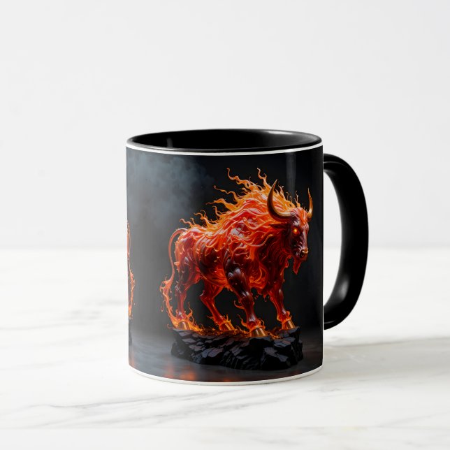 Mythic Fire Bull Mug (Front Right)