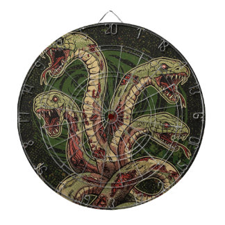 Mythic Green Serpent Horror Art Dartboard