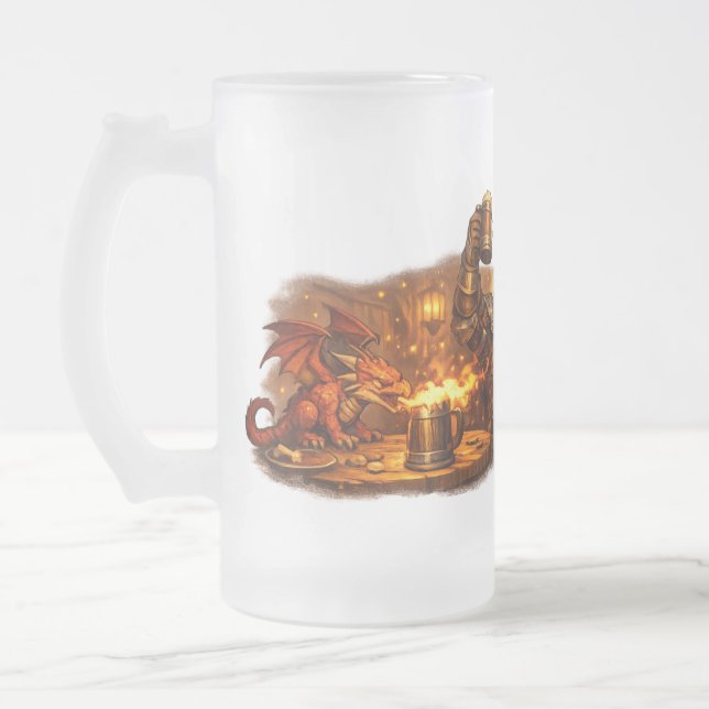 Mythic Realms Tavern Legends Frosted Glass Beer Mug (Left)
