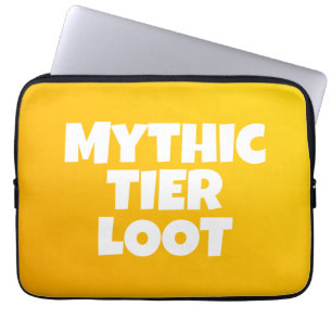 Mythic Tier Loot Yellow Typography Gamer Laptop Sleeve