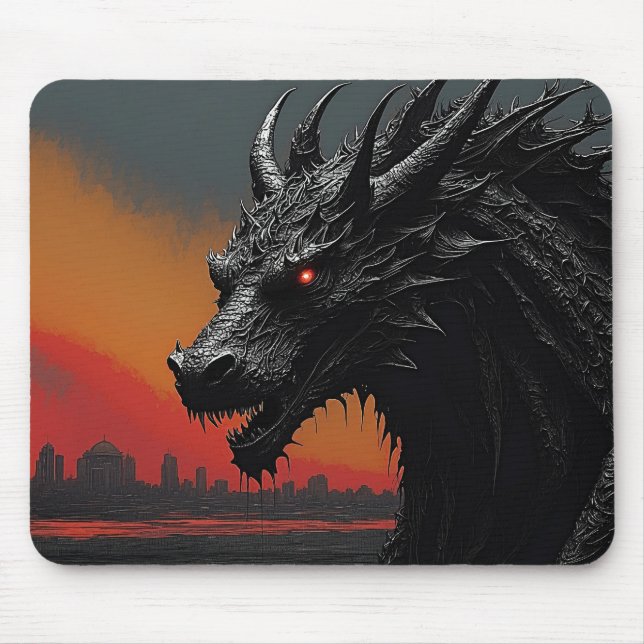 Mythic Vibes - Dragon Noir Mouse Mat (Front)