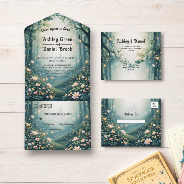 Mythic Woodland Enchanted Forest Fairytale Wedding All In One Invitation (Creator Uploaded)