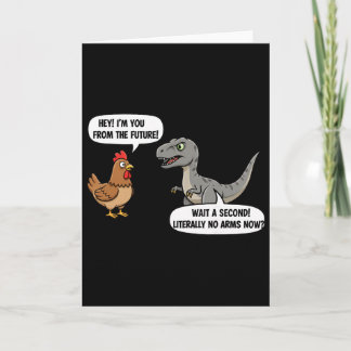 Mythical And Prehistoric Funny Chicken Vs Cartoon  Card