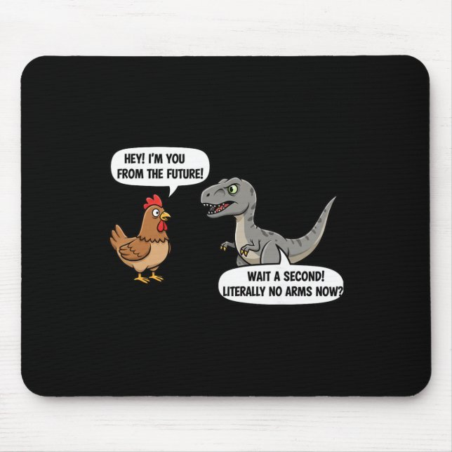 Mythical And Prehistoric Funny Chicken Vs Cartoon  Mouse Mat (Front)