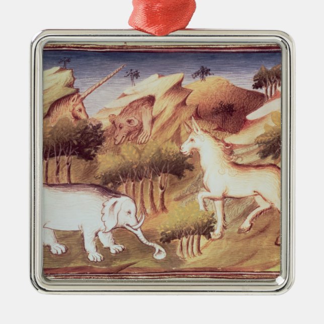 Mythical animals in the wilderness metal tree decoration (Front)