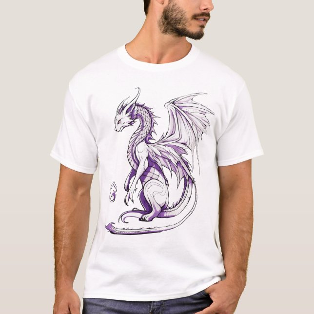 Mythical Beasts & Dragon Outlines T-Shirt (Front)