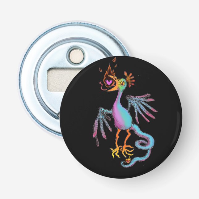 Mythical Cockatrice Bottle Opener Magnet (Front)