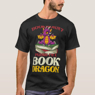 Mythical Creature Bookworm Reading Book Dragon T-Shirt