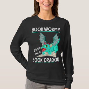 Mythical Creature Reading Bookworm Book Dragon T-Shirt