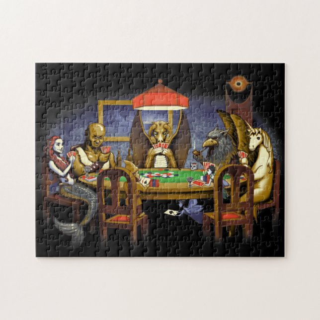 Mythical Creatures Playing Poker Jigsaw Puzzle (Horizontal)