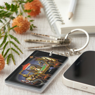 Mythical Creatures Playing Poker Key Ring