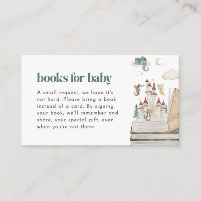 Mythical Dragon Baby Shower Books for Baby Card (Front)