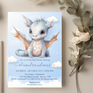 Mythical Dragon Baby Shower Fairytale Invitation