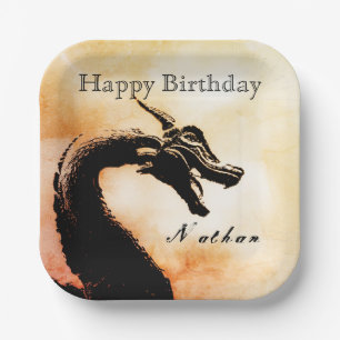 Mythical Dragon Birthday Paper Plate