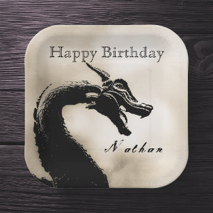 Mythical Dragon Birthday Paper Plate