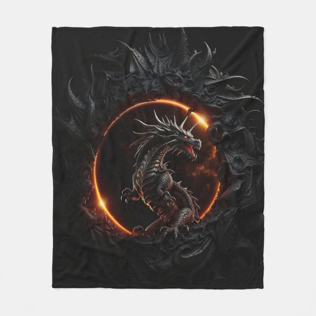Mythical Dragon Celestial Solar Eclipse Blanket (Front)