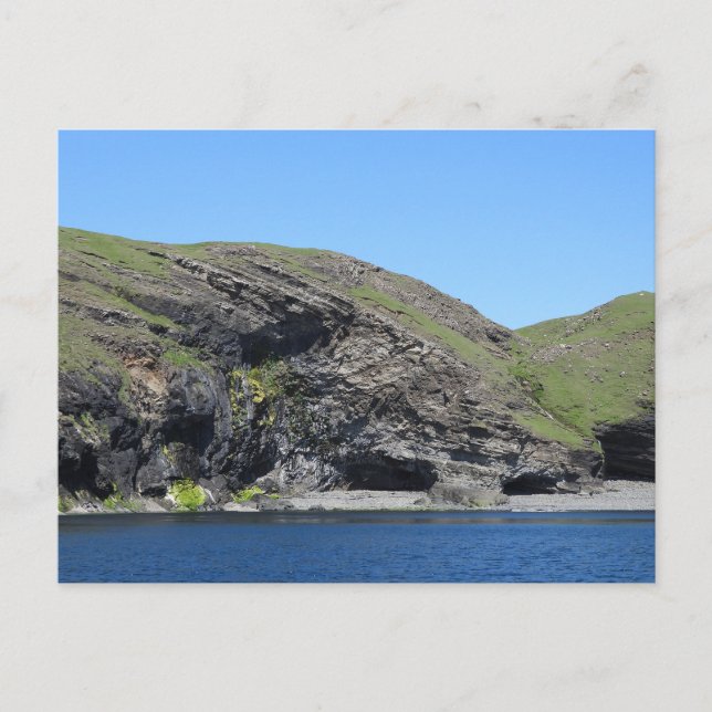 Mythical Dragon Head Profile Sea Cliffs Dramatic  Postcard (Front)