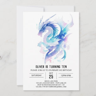 Mythical Dragon's Majestic Birthday Invitation