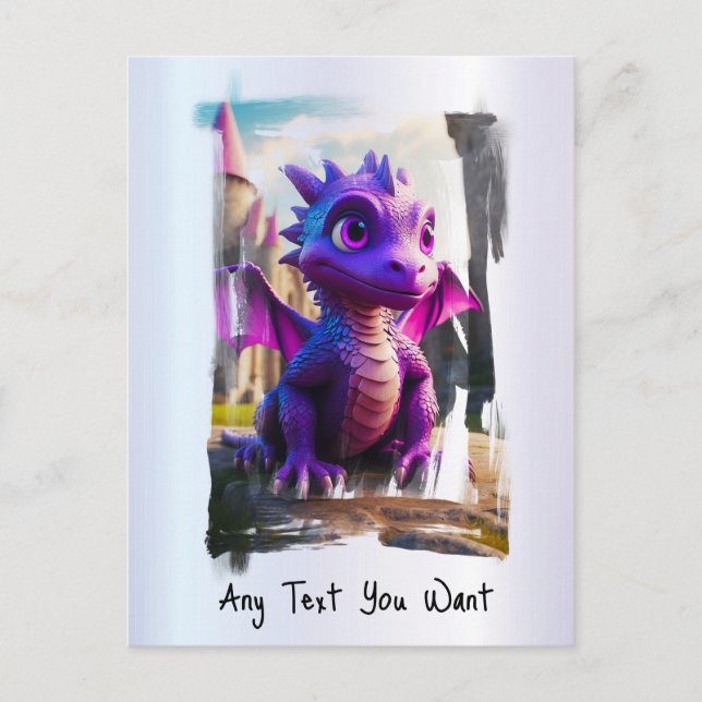 *~* Mythical Fantasy AP48 Dragon Cartoon Kids Postcard (Front)