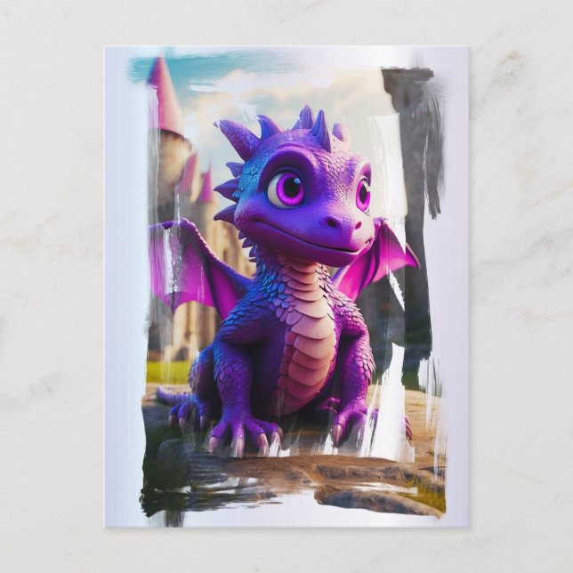 *~* Mythical Fantasy AP48 Kids Dragon Cartoon Postcard (Front)
