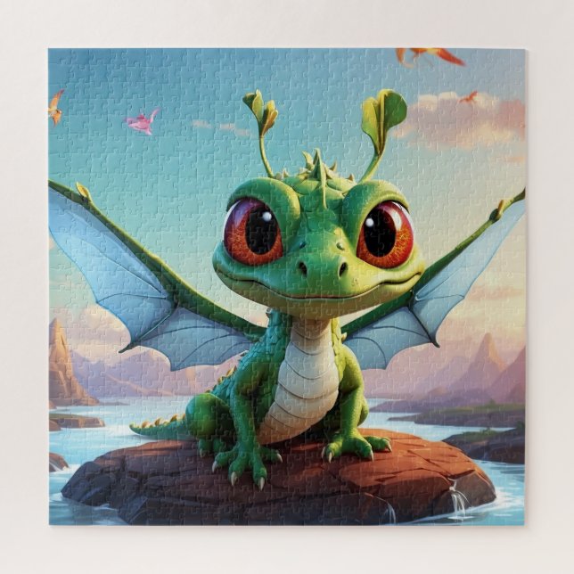 *~* Mythical Fantasy AP48 Kids Dragonfly Cartoon Jigsaw Puzzle (Vertical)