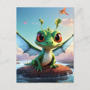 *~* Mythical Fantasy AP48 Kids Dragonfly Cartoon Postcard