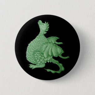 mythical fantasy creature cute green dragon 6 cm round badge
