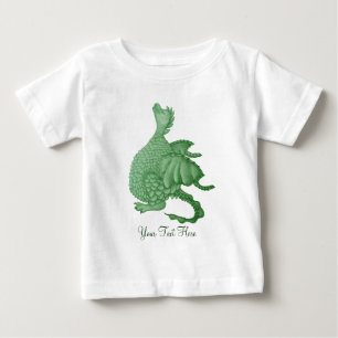 mythical fantasy creature cute green dragon baby T-Shirt