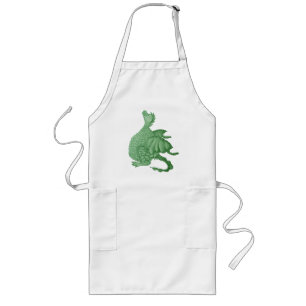 mythical fantasy creature cute green dragon long apron