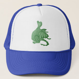 mythical fantasy creature cute green dragon trucker hat