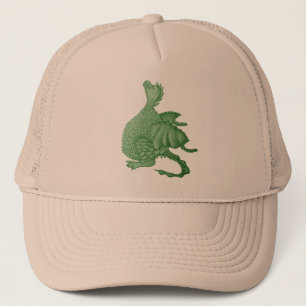 mythical fantasy creature cute green dragon trucker hat