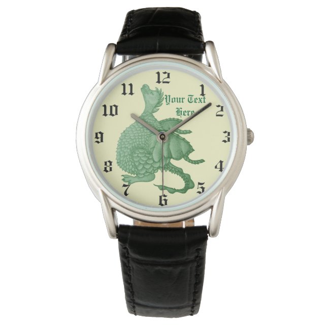 mythical fantasy creature cute green dragon watch (Front)