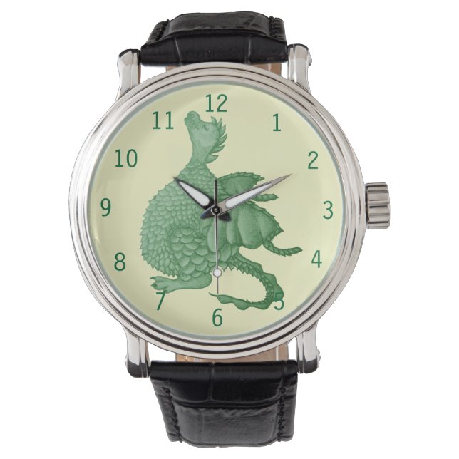 mythical fantasy creature cute green dragon watch (Front)