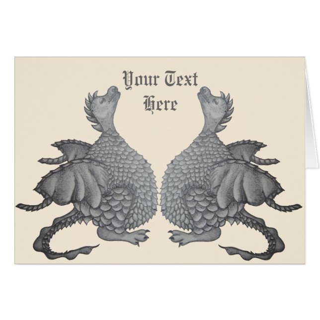 mythical fantasy creature cute grey dragons twins (Front Horizontal)