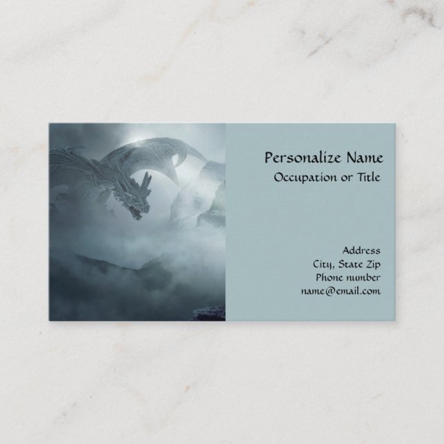 Mythical Fantasy Flying Dragon Business Card (Front)
