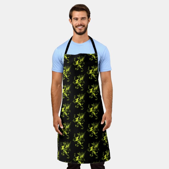 Mythical Fantasy Yellow Griffin Apron (Worn)