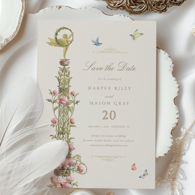 Mythical Garden Save the Date Golden Elegance Invitation (Creator Uploaded)