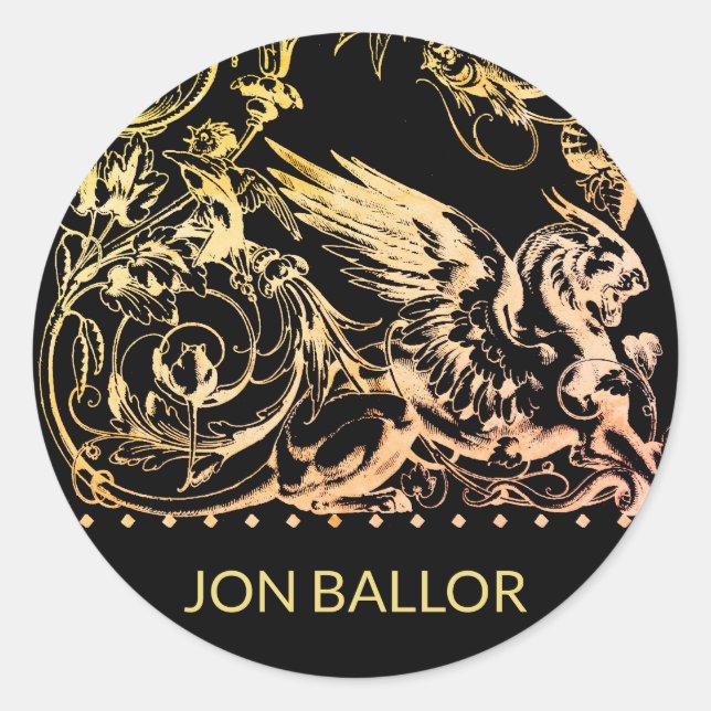 Mythical Griffin Beast Classic Round Sticker (Front)
