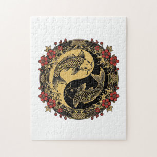 Mythical Imperial Chinese Dragon Relief Round Orna Jigsaw Puzzle
