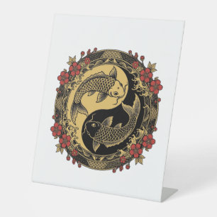 Mythical Imperial Chinese Dragon Relief Round Orna Pedestal Sign