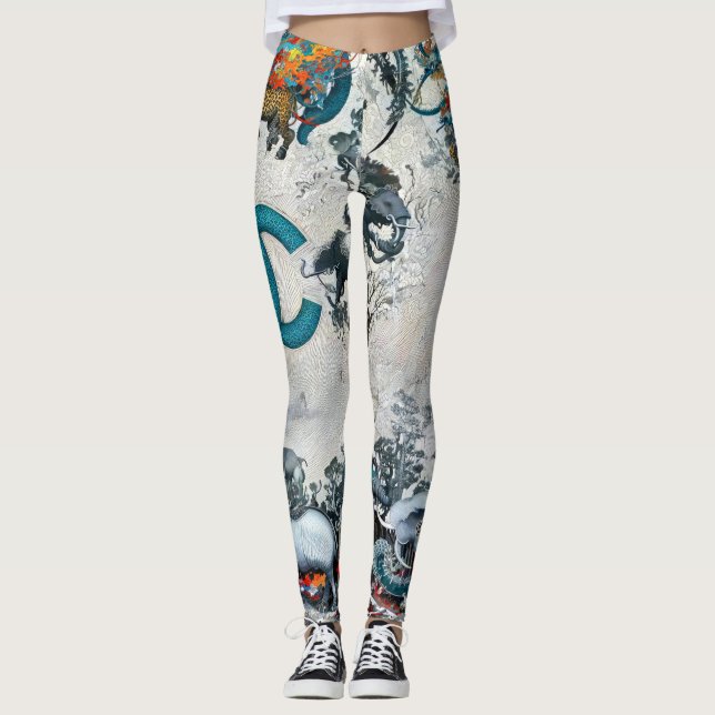 Mythical Jungle Leggings Luxury Fantasy (Front)