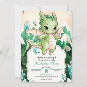 Mythical Kids Dragon Birthday Invitation
