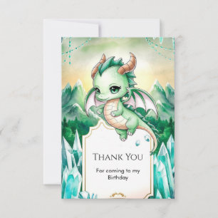 Mythical Kids Dragon Birthday Thank You Card