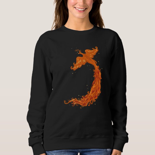 Mythical Legend Flying Phoenix Flames Mythologist  Sweatshirt (Front)