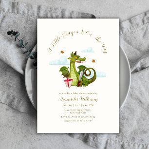 Mythical Little Dargon Cloud Star Baby Shower Invitation