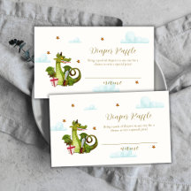 Mythical Little Dargon Diaper Raffle Baby Shower