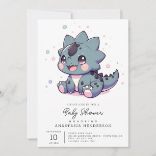 Mythical Little Dinosaur Baby Shower Invitation