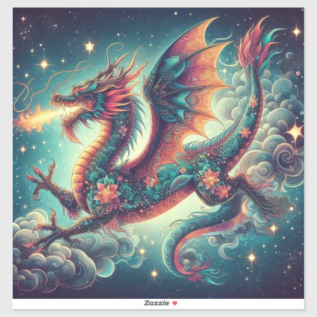 Mythical Marvels: Custom-Cut Dragon Vinyl Stickers (Sheet)